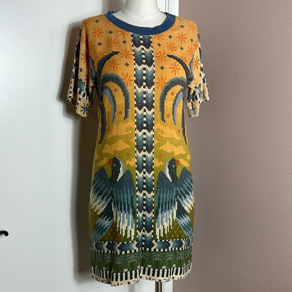 Farm Rio Brazil T-shirt Tropical Print Mini Dress size small/ P - Picture 4 of 14